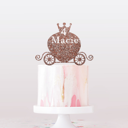 Personalised Cake Topper | Princess Carriage Cake Topper
