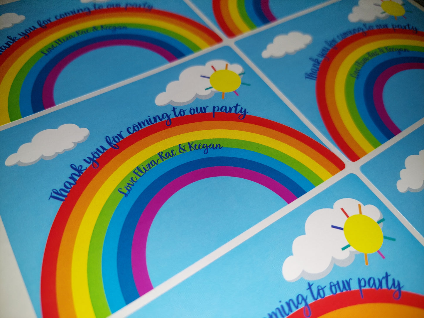 Rectangle Stickers | Party Stickers | Rainbow Party Stickers | Party Bag Stickers