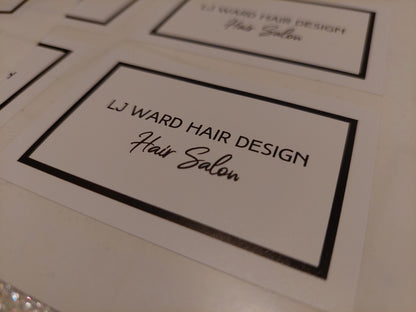 Waterproof Stickers | Rectangle Stickers | Logo Mug Stickers | Salon Stickers | Business Stickers