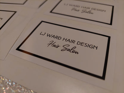 Waterproof Stickers | Rectangle Stickers | Logo Mug Stickers | Salon Stickers | Business Stickers