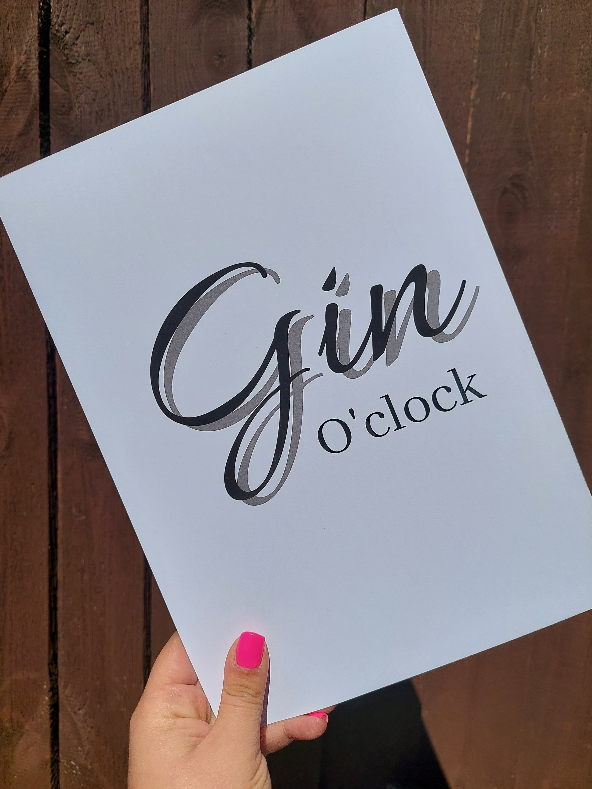 Kitchen Print | Gin O'Clock | Quote Print - Dinky Designs