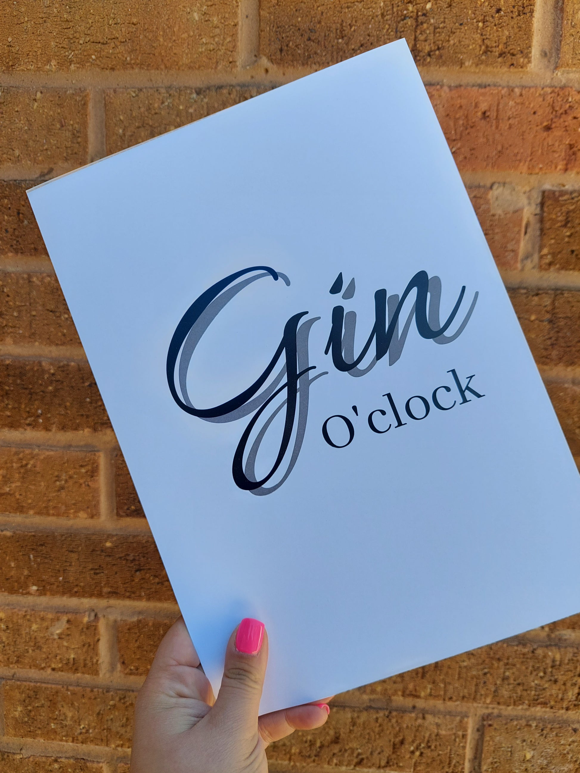 Kitchen Print | Gin O'Clock | Quote Print - Dinky Designs