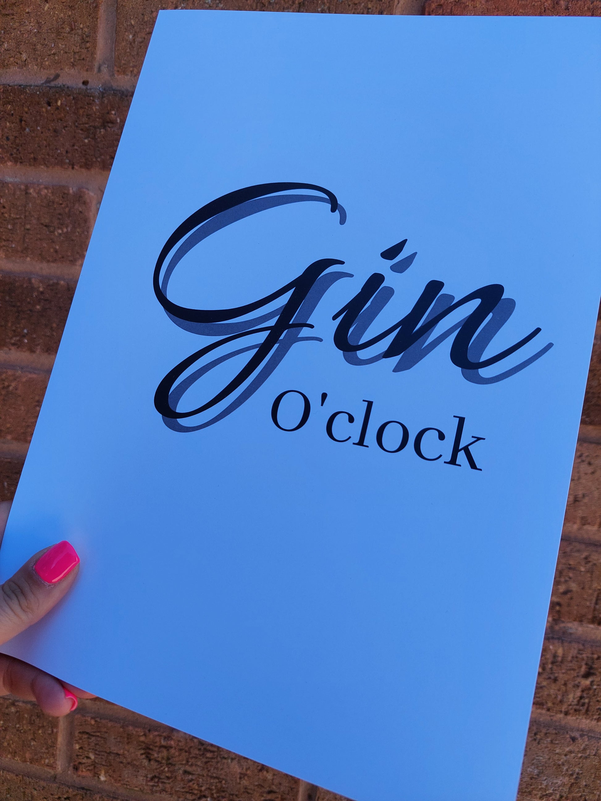 Kitchen Print | Gin O'Clock | Quote Print - Dinky Designs