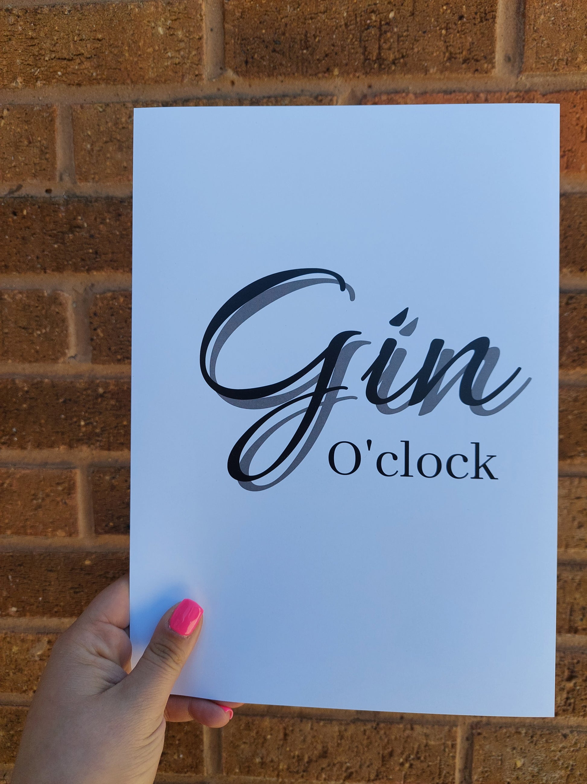 Kitchen Print | Gin O'Clock | Quote Print - Dinky Designs