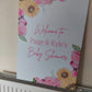 Personalised Floral Pink Yellow Sunflower & Roses Welcome Board Sign | Birthday Board | Christening Board | Baby Shower Board | Party Sign | A4, A3, A2