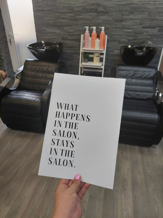 Quote Print | What Happens In The Salon, Stays In The Salon | Salon Print