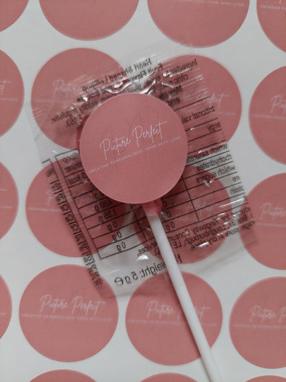 STICKERS ONLY | Logo Lollipop Stickers | Logo Business Supplies | Logo Sweet Stickers