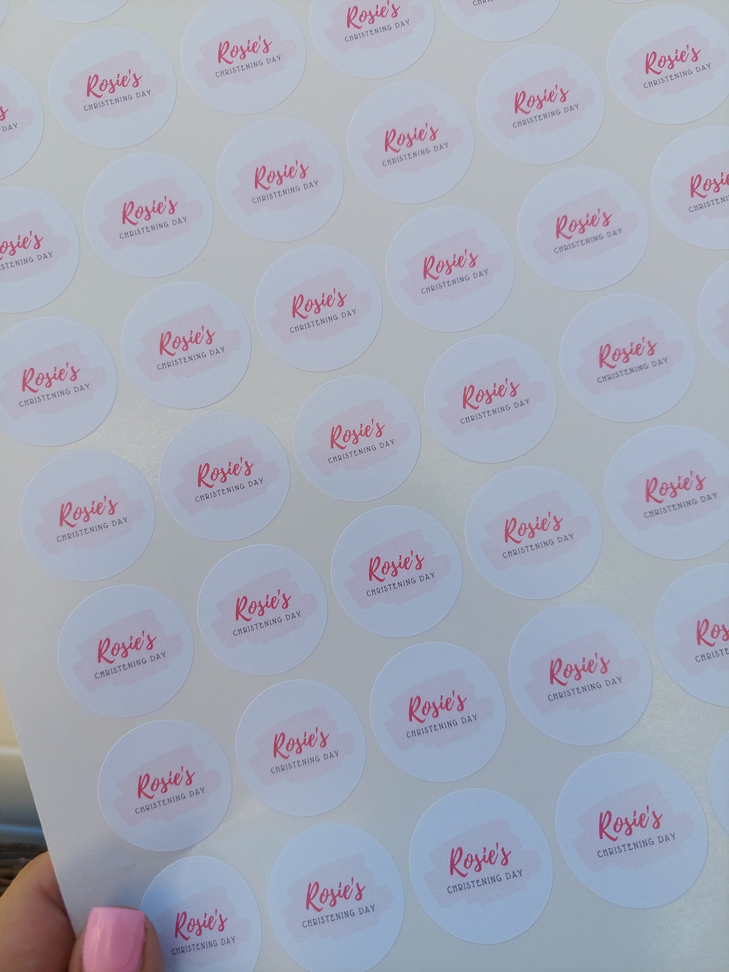 Christening Stickers | Various Sizes | Christening Party Supplies