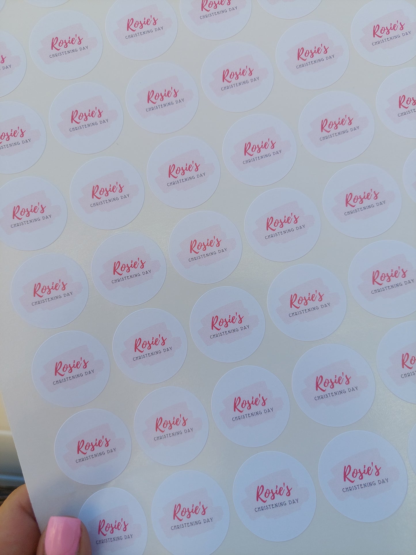 Christening Stickers | Various Sizes | Christening Party Supplies