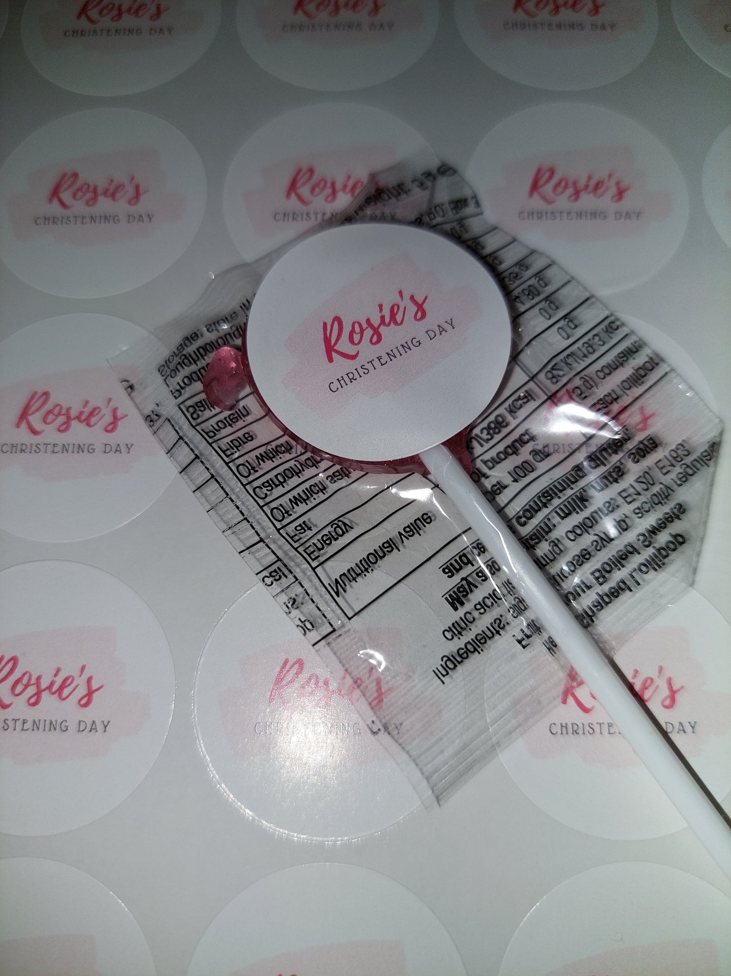 STICKERS ONLY | Personalised Christening Lollipop Stickers | Personalised Sweet Stickers | Party Favours | Christening Party Favour Stickers