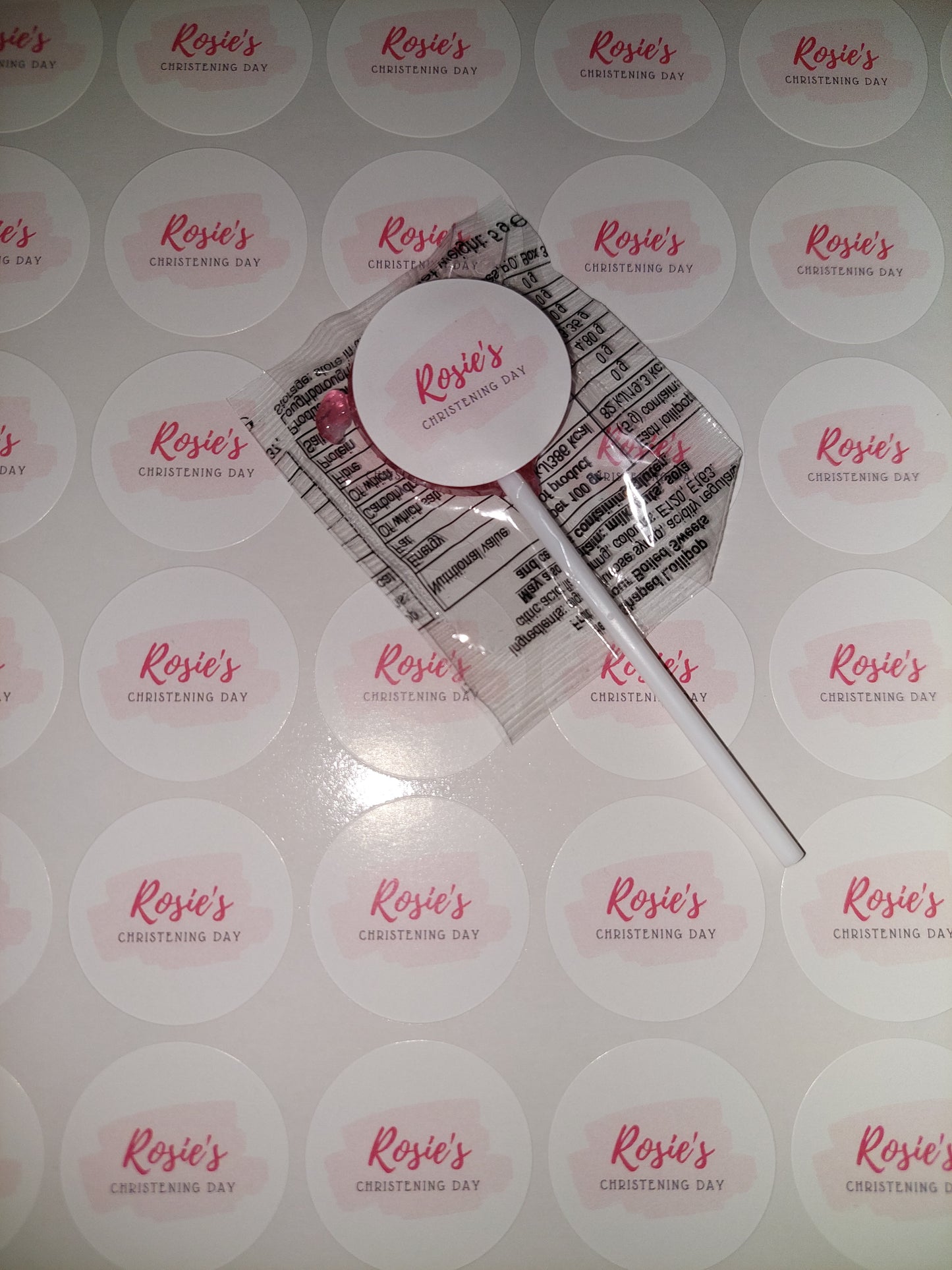 STICKERS ONLY | Personalised Christening Lollipop Stickers | Personalised Sweet Stickers | Party Favours | Christening Party Favour Stickers