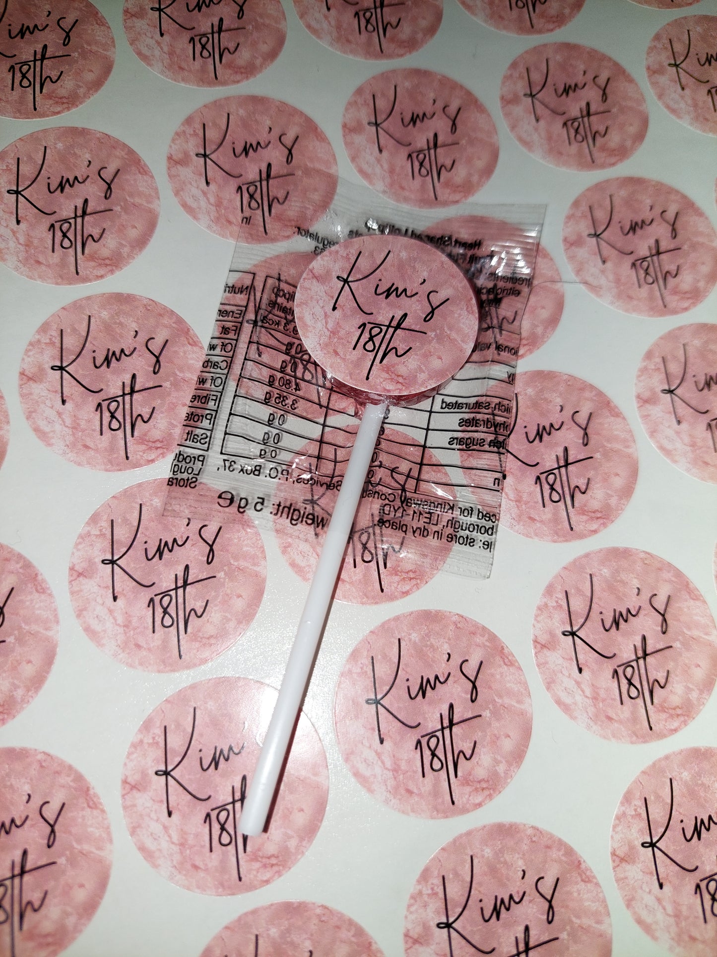 STICKERS ONLY | Personalised Birthday Lollipop Stickers | Love Heart Lollipop Stickers | Personalised Sweet Stickers | Party Favour Stickers