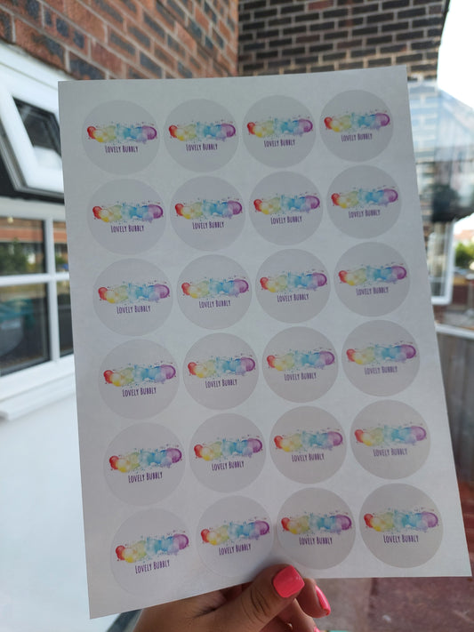 Logo Sticker Sheet 45mm | Business Stickers | Sticker Sheet | Stickers - Dinky Designs