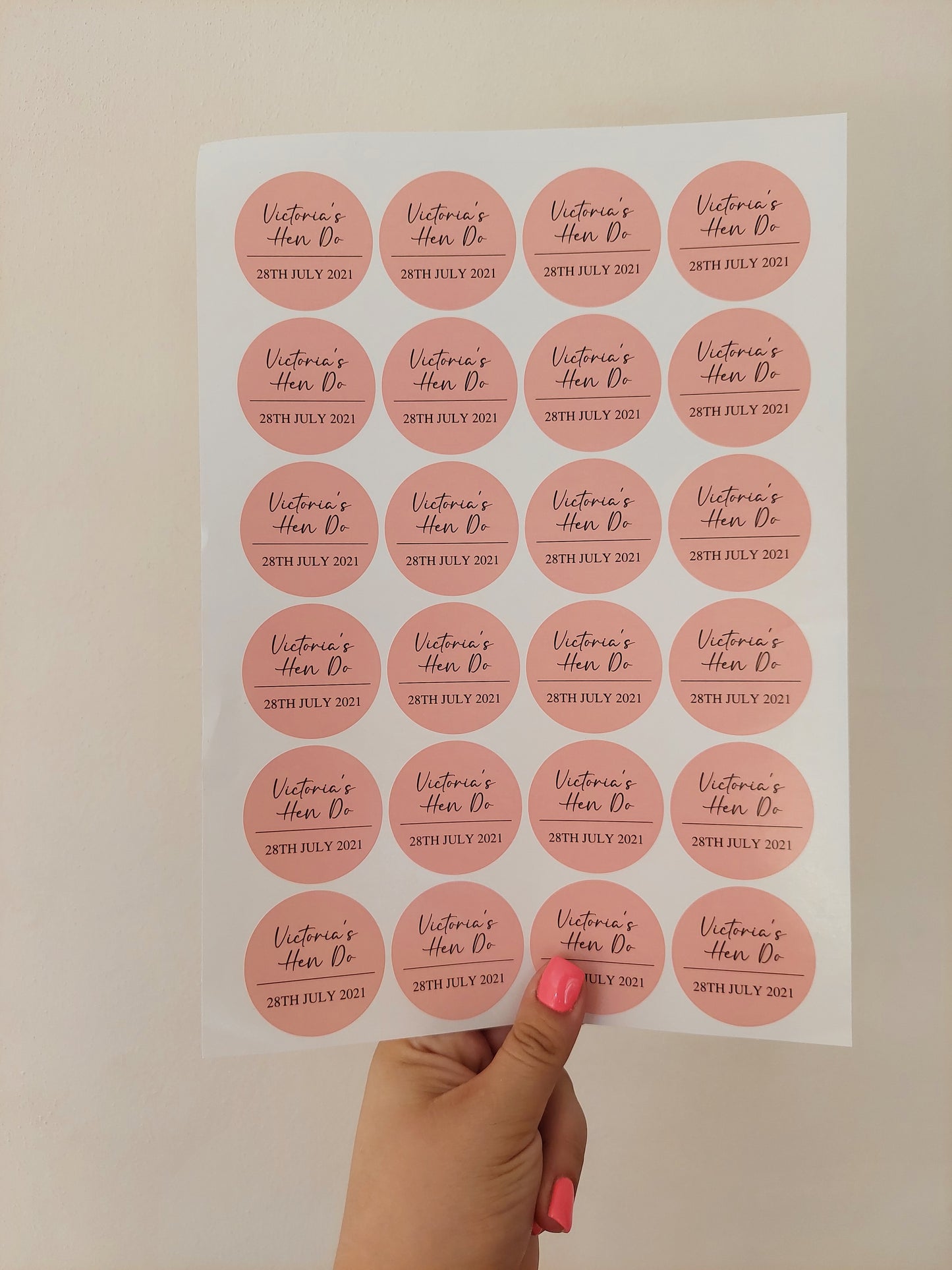 Hen Party Stickers | Sticker Sheet 45mm Circles | Party Stickers | Circle Stickers | Sticker Sheet