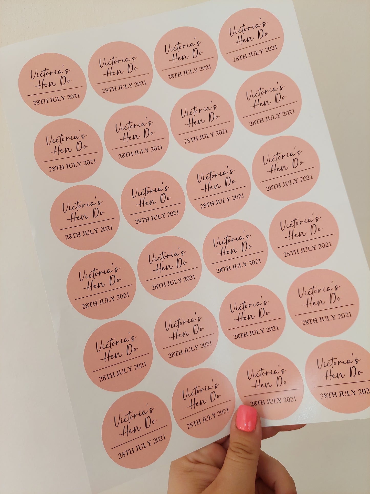 Hen Party Stickers | Sticker Sheet 45mm Circles | Party Stickers | Circle Stickers | Sticker Sheet