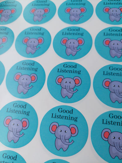Teacher Stickers | Well Done Stickers | Reward Stickers | Sticker Sheet | Good Listening | Good Tidying