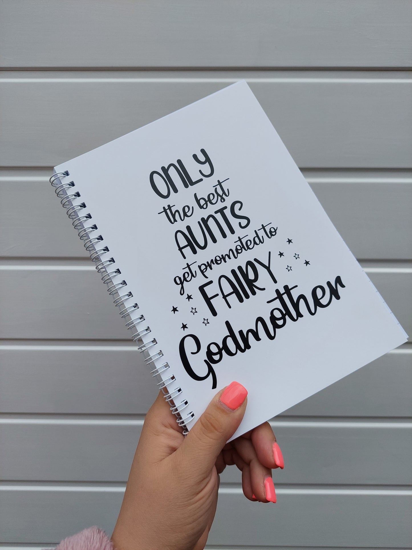 Aunt Notebook | Only The Best Aunts Get Promoted To Fairy Godmother | Aunt Gift | Christening Gift