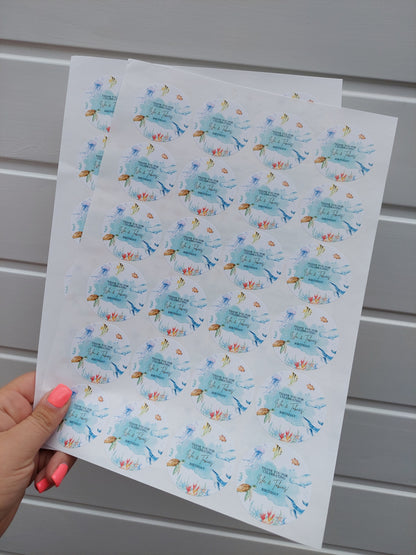 Under The Sea Party Stickers | Circle Stickers | Sticker Sheet | Party Stickers | Under The Sea Party Theme