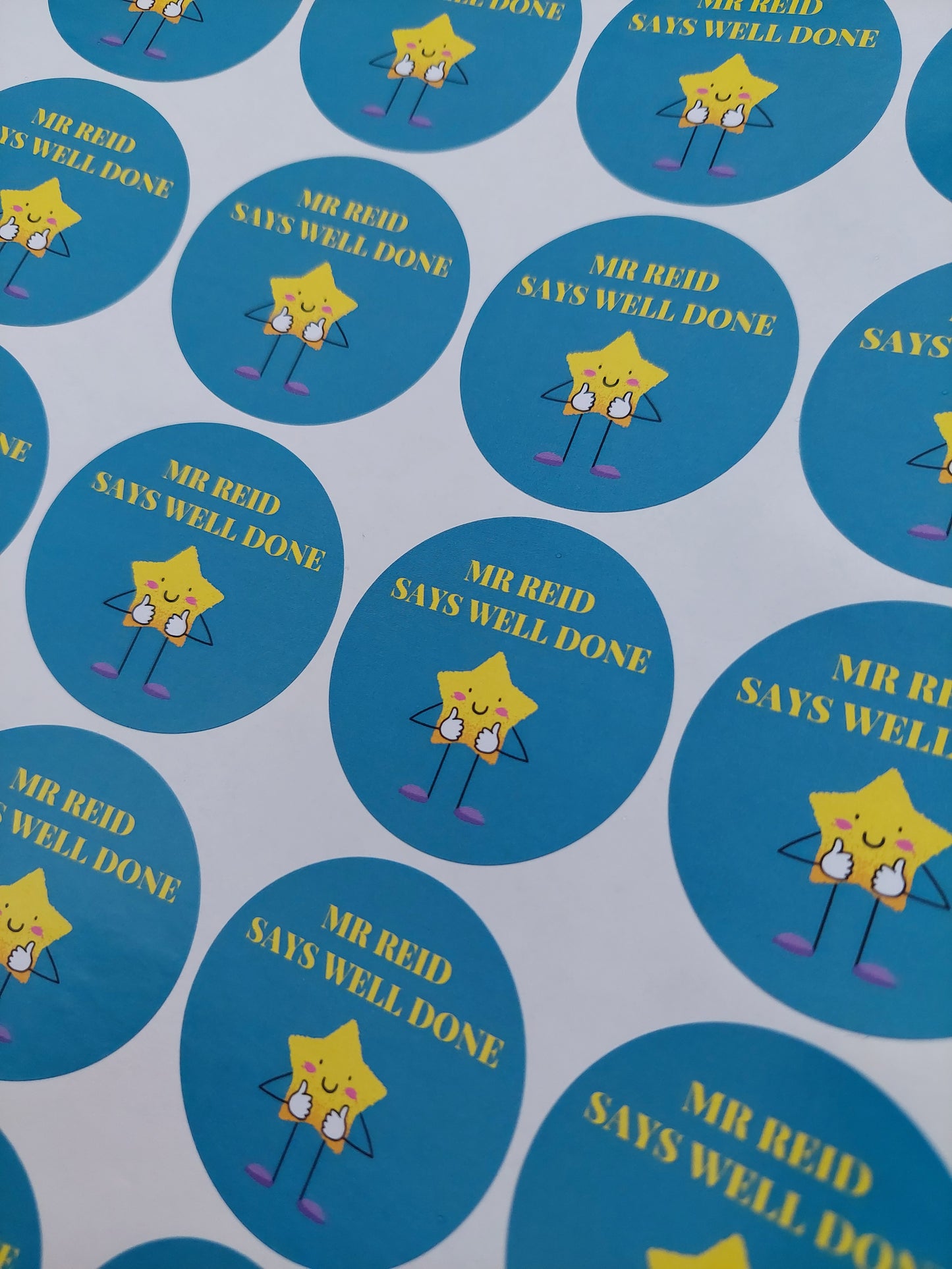 Teacher Stickers | Sticker Sheet 45mm Circles | Well Done Stickers | Circle Stickers | Sticker Sheet | Personalised Star Classroom Stickers