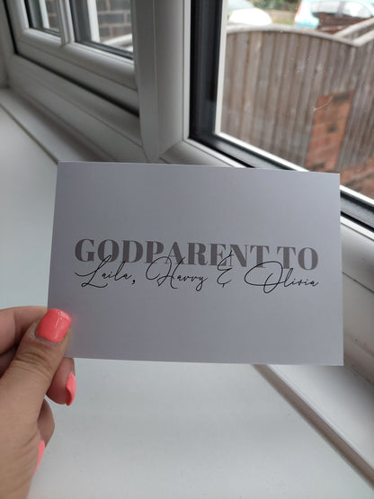 Godparent Print | Godchildren Names | Personalised Godparents| Godparent Gift