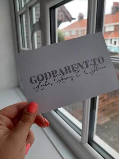Godparent Print | Godchildren Names | Personalised Godparents| Godparent Gift