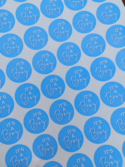 It's A Boy Stickers | Various Sizes | Baby Shower Party Stickers | Baby Boy Stickers