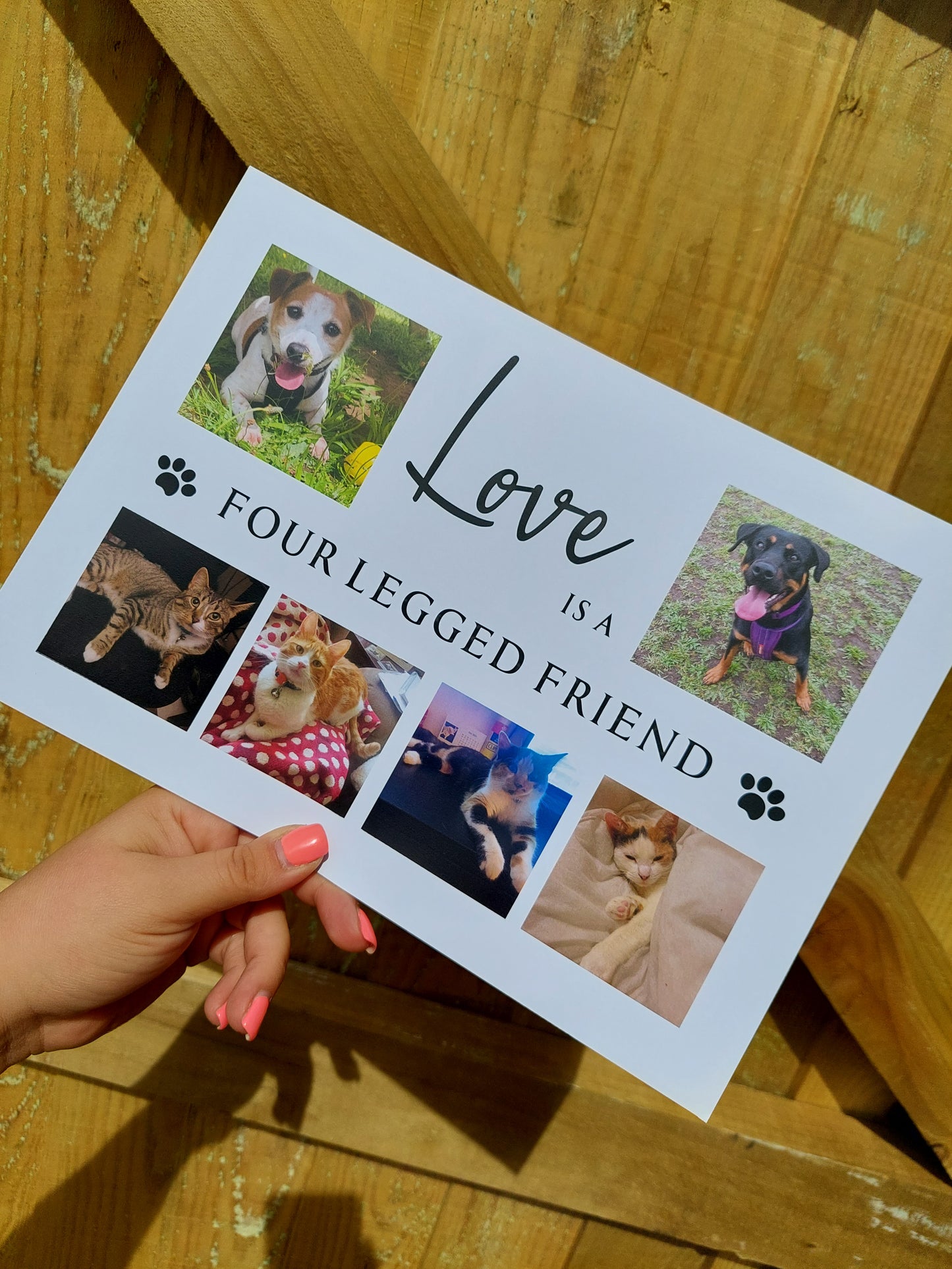 Pet Print | Love Is A Four Legged Friend | Family Print | Pet Gift