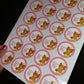 Red Teddy Bear Picnic Party Stickers | Circle Stickers | Sticker Sheet | Party Stickers