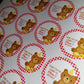 Red Teddy Bear Picnic Party Stickers | Circle Stickers | Sticker Sheet | Party Stickers