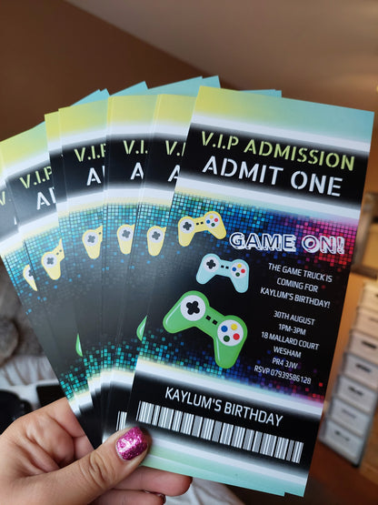 Gaming Invitations | Gamer Invites | Gaming Theme Invitations | Party Invitations
