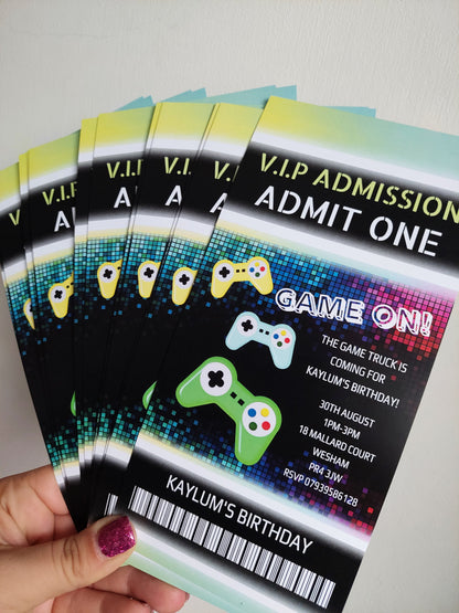 Gaming Invitations | Gamer Invites | Gaming Theme Invitations | Party Invitations