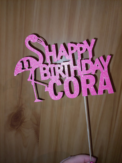 Personalised Cake Topper | Flamingo Cake Topper | Party Suppplies