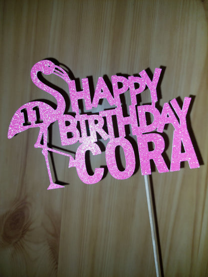 Personalised Cake Topper | Flamingo Cake Topper | Party Suppplies