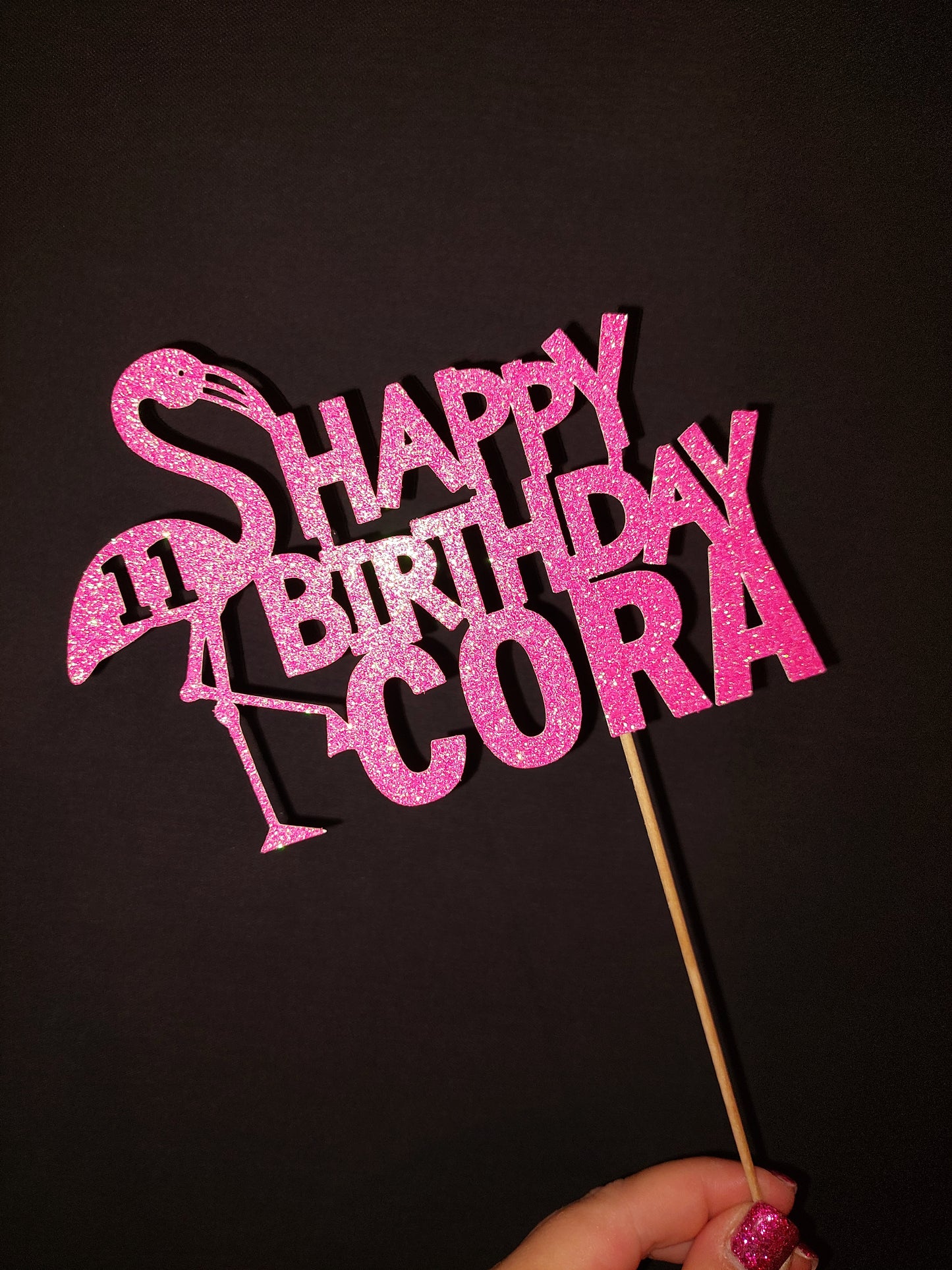 Personalised Cake Topper | Flamingo Cake Topper | Party Suppplies