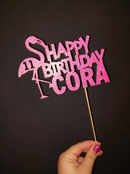 Personalised Cake Topper | Flamingo Cake Topper | Party Suppplies
