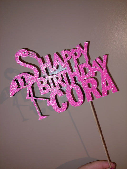 Personalised Cake Topper | Flamingo Cake Topper | Party Suppplies