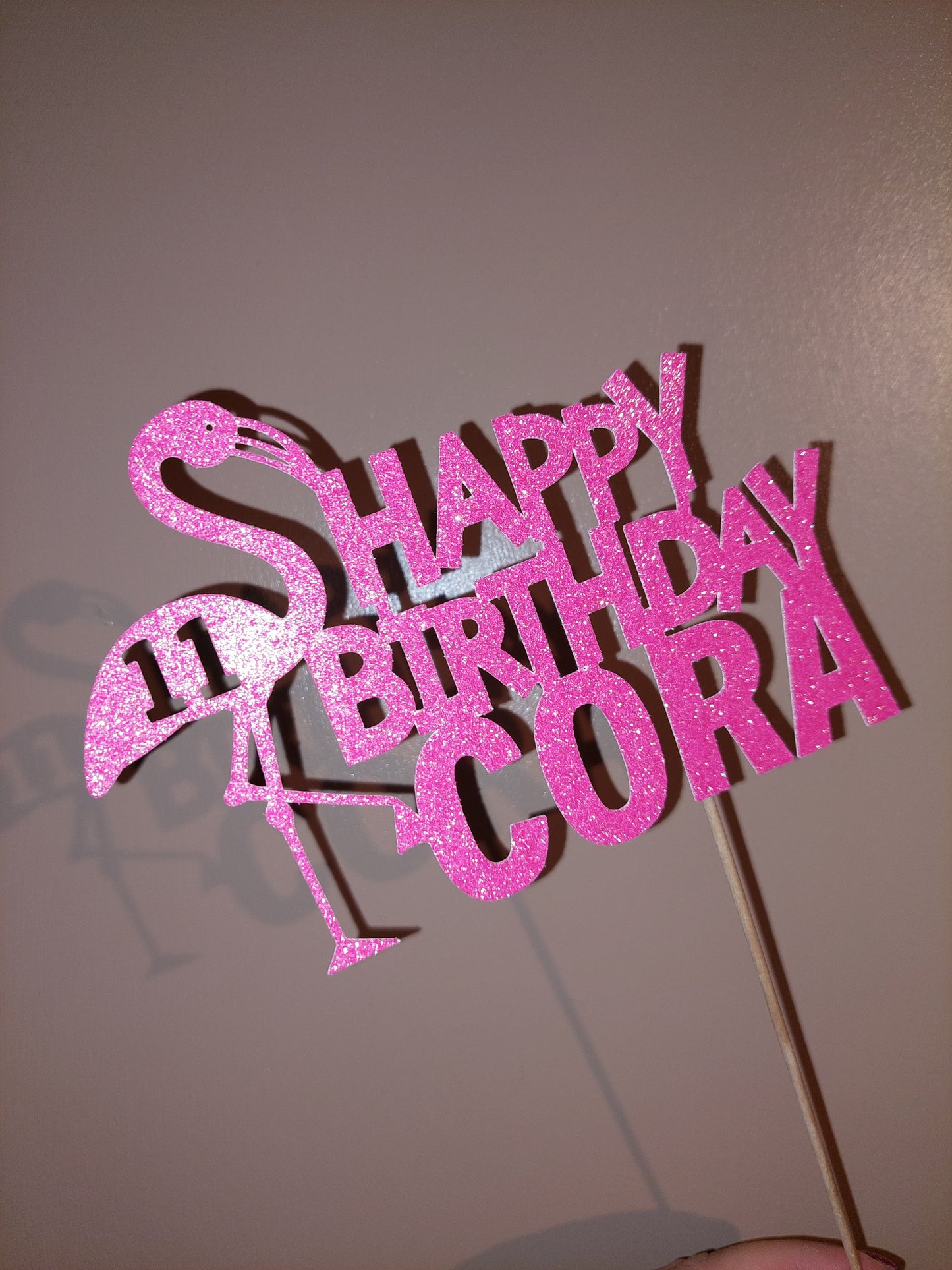 Personalised Cake Topper | Flamingo Cake Topper | Party Suppplies