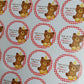 Red Teddy Bear Picnic Party Stickers | Circle Stickers | Sticker Sheet | Party Stickers