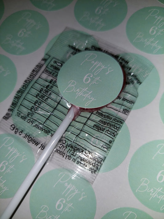 STICKERS ONLY | Personalised Children's Birthday Lollipop Stickers | Lollipop Stickers | Personalised Sweets | Party Favours