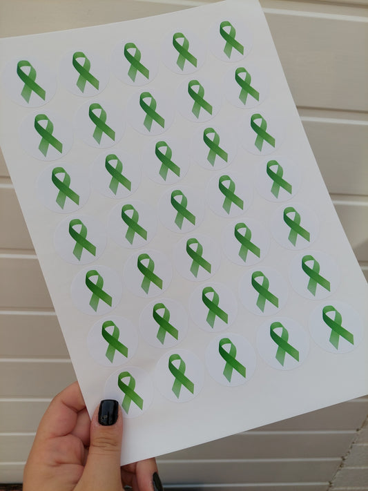 Mental Health Ribbon Stickers | Various Sizes | Sticker Sheets