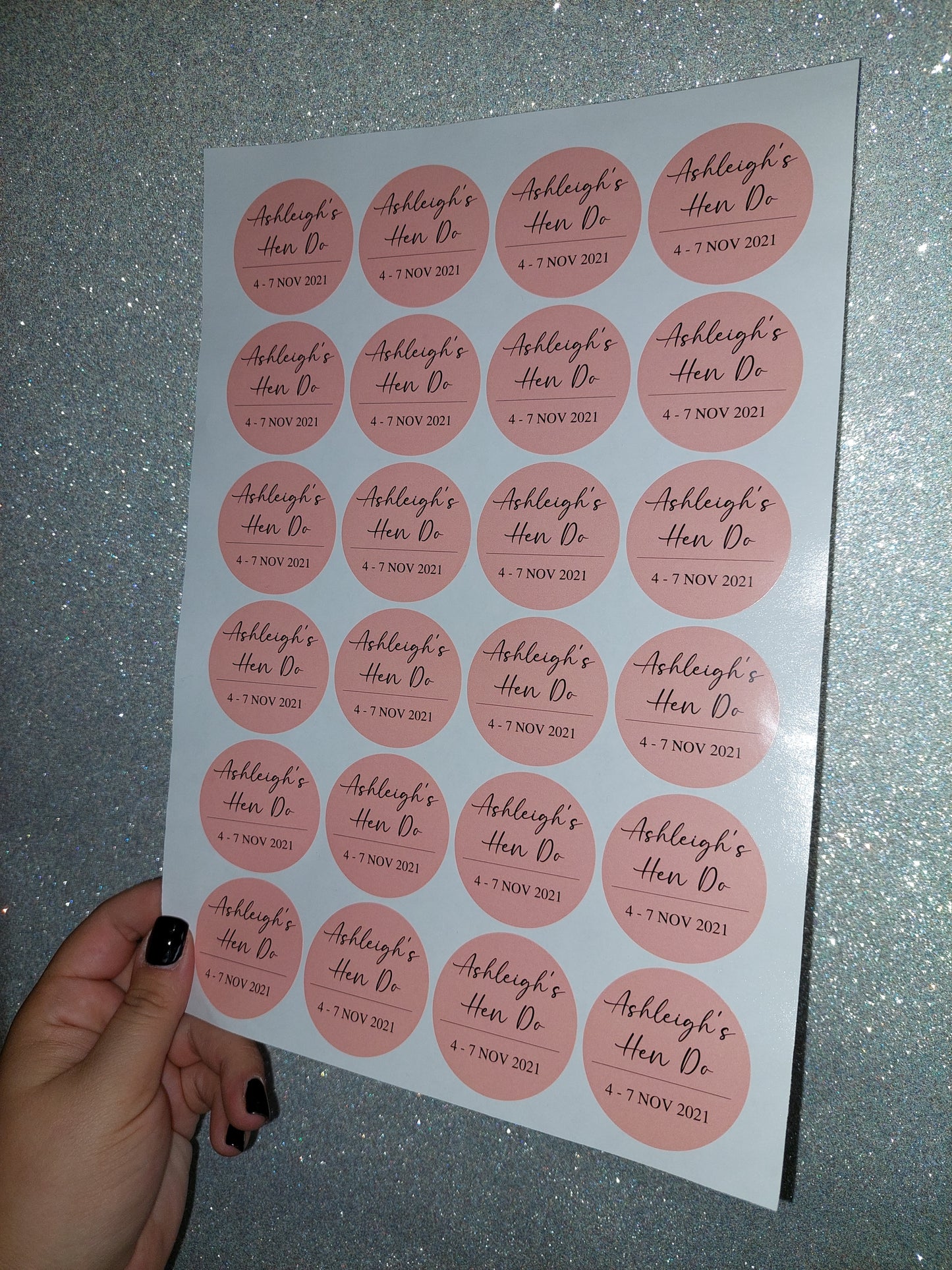 Hen Party Stickers | Sticker Sheet 45mm Circles | Party Stickers | Circle Stickers | Sticker Sheet