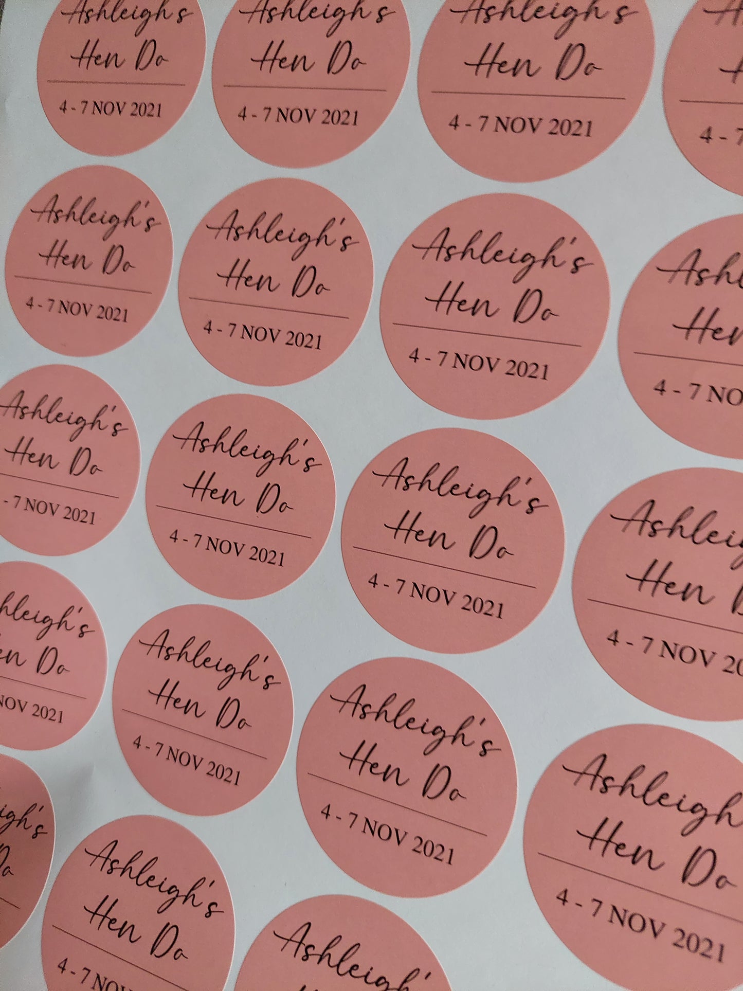 Hen Party Stickers | Sticker Sheet 45mm Circles | Party Stickers | Circle Stickers | Sticker Sheet