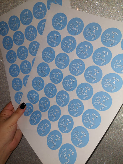 It's A Boy Stickers | Various Sizes | Baby Shower Party Stickers | Baby Boy Stickers