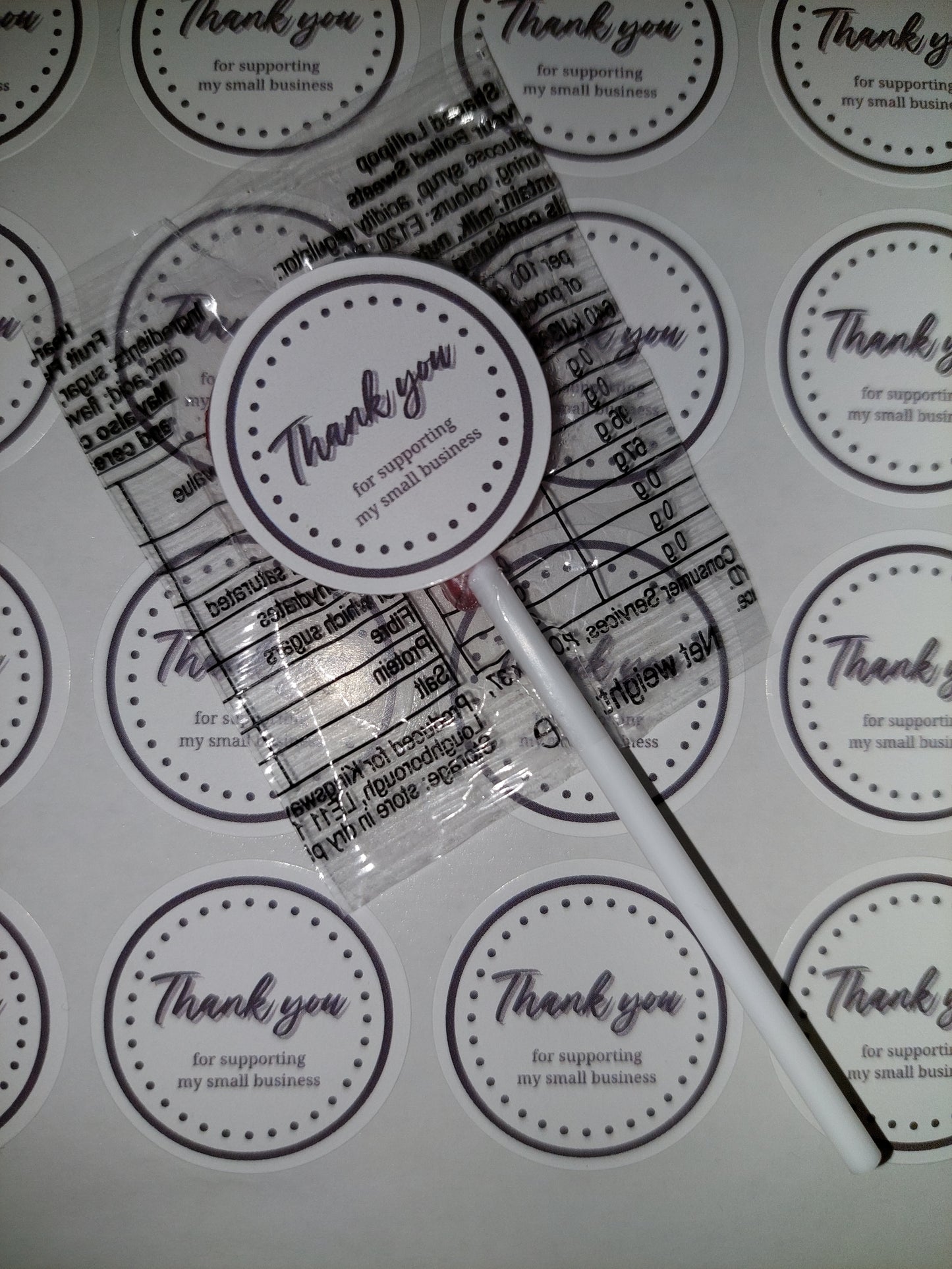 STICKERS ONLY | Business Favour Lollipop Stickers | Thank You For Supporting My Small Business | Business Favours