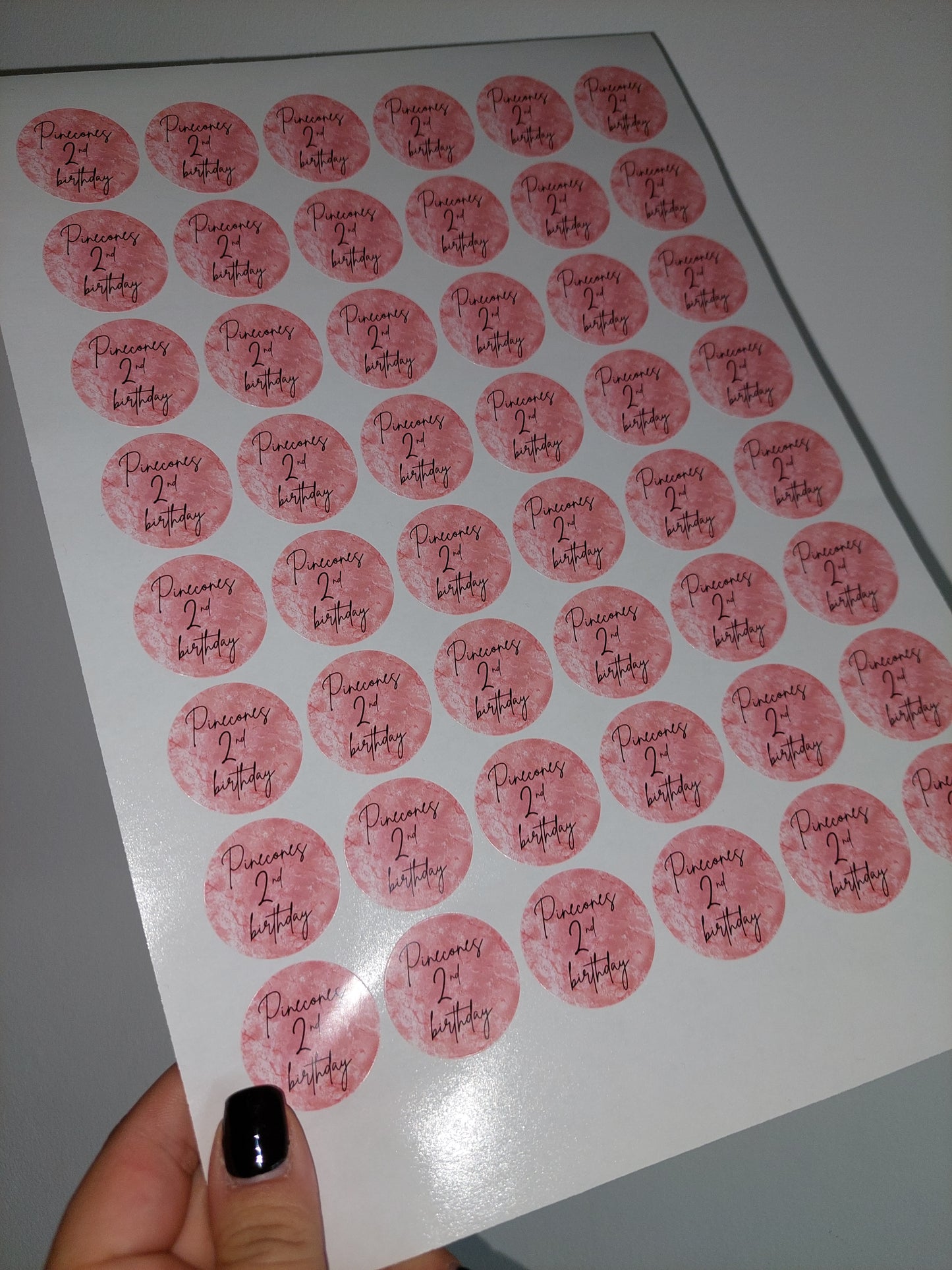 Blush Pink Birthday Stickers | Various Sizes | Birthday Party Supplies