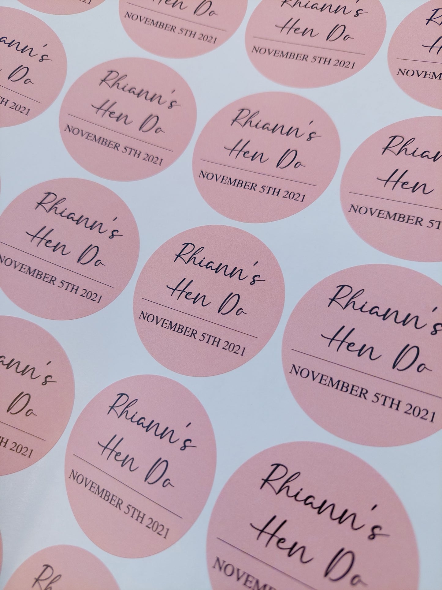 Hen Party Stickers | Sticker Sheet 45mm Circles | Party Stickers | Circle Stickers | Sticker Sheet