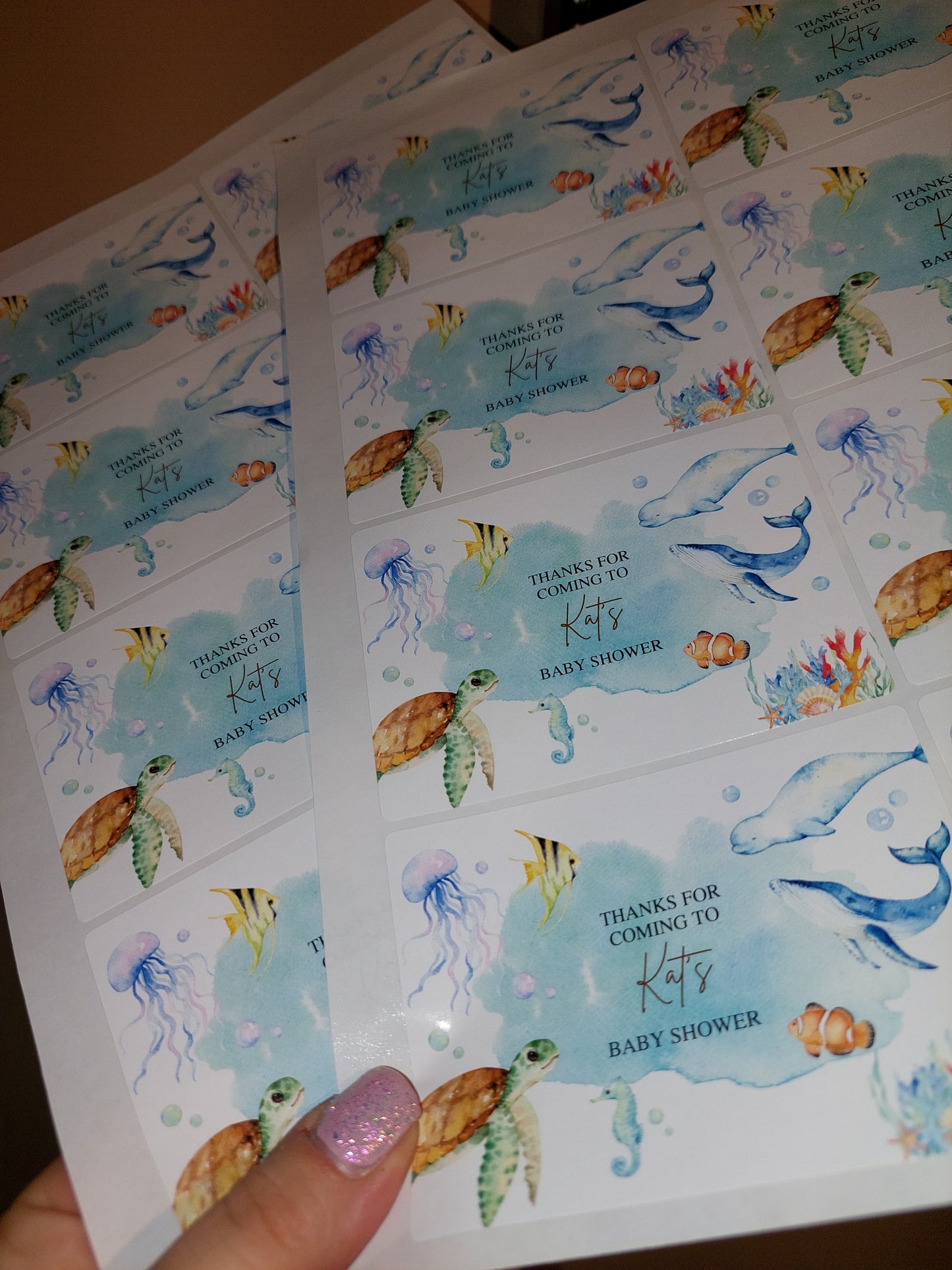 Rectangle Stickers | Party Stickers | Under The Sea Party Stickers | Party Bag Stickers