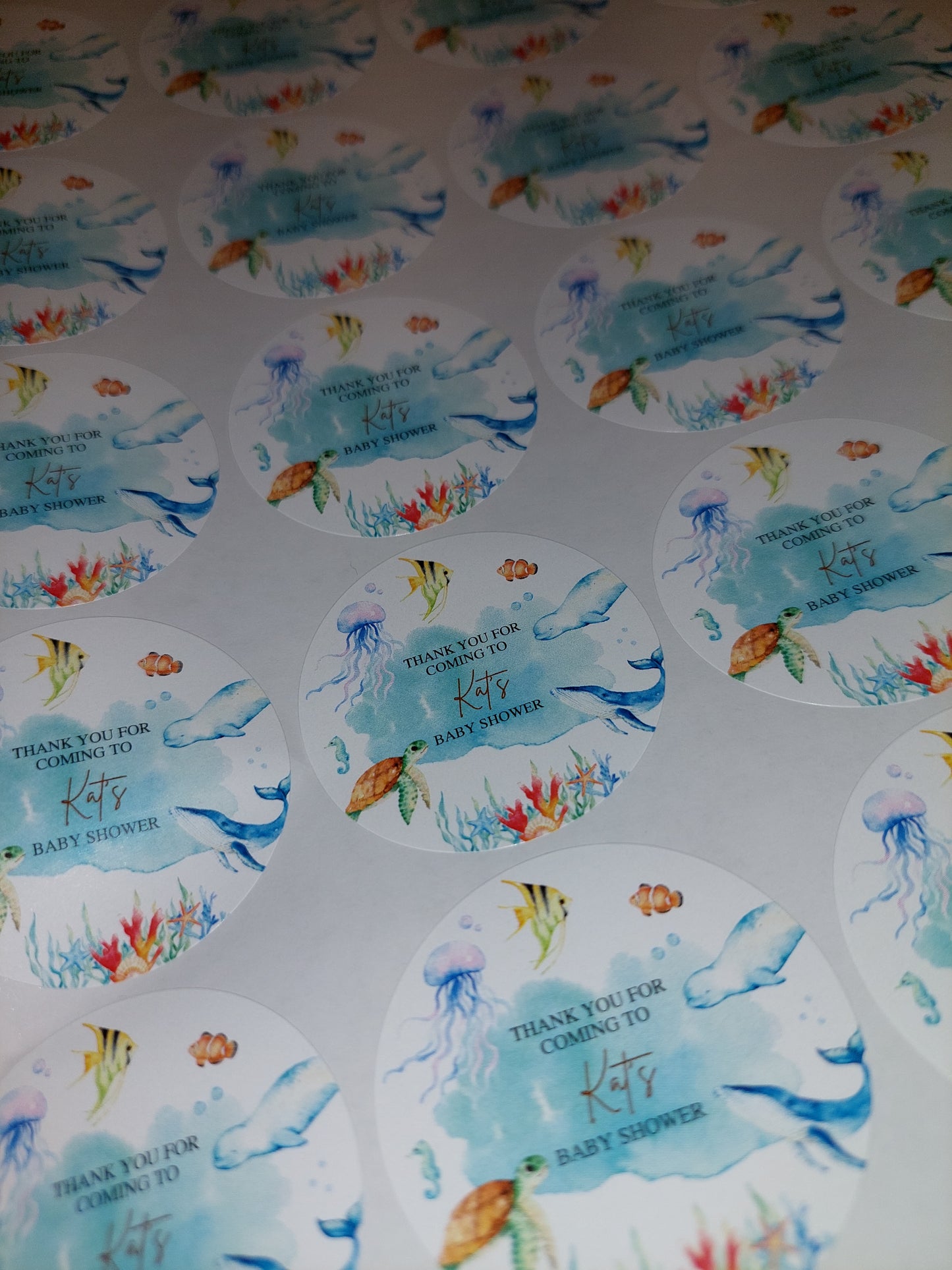 Under The Sea Party Stickers | Circle Stickers | Sticker Sheet | Party Stickers | Under The Sea Party Theme