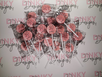 STICKERS ONLY | Personalised Birthday Lollipop Stickers | Love Heart Lollipop Stickers | Personalised Sweet Stickers | Party Favour Stickers