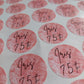 Blush Pink Birthday Stickers | Various Sizes | Birthday Party Supplies